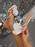 2024 New Flower Decor High Heel Sandals, Ideal For European & American Vacation Style, Popular Among Travelers And Beach Goers In Summer