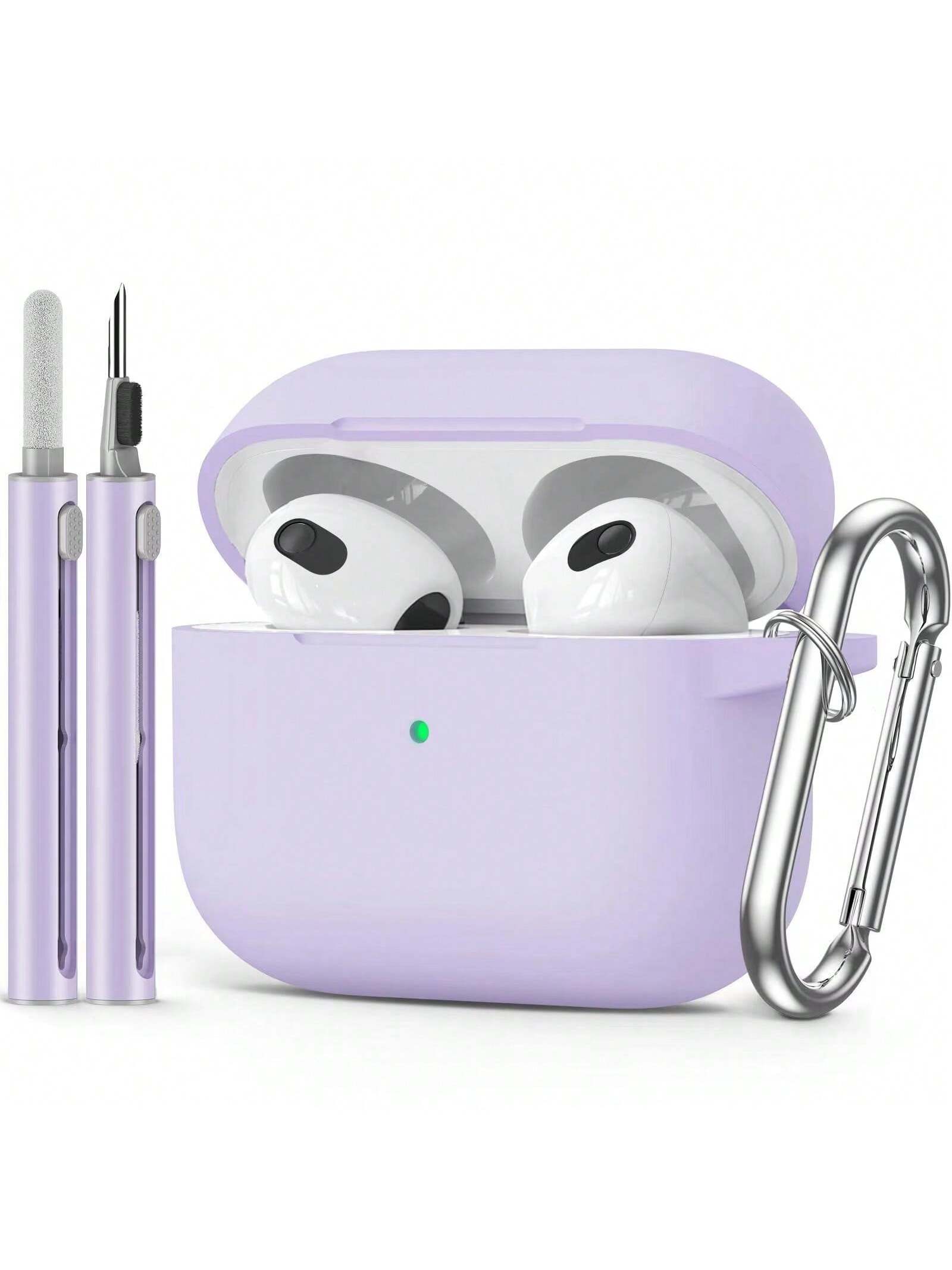 AirPods Case Cover With Same Color Cleaning Brush Combo, Compatible With Apple AirPods