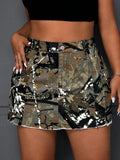 Plus Size Printed Women's Simple Daily Skirt
