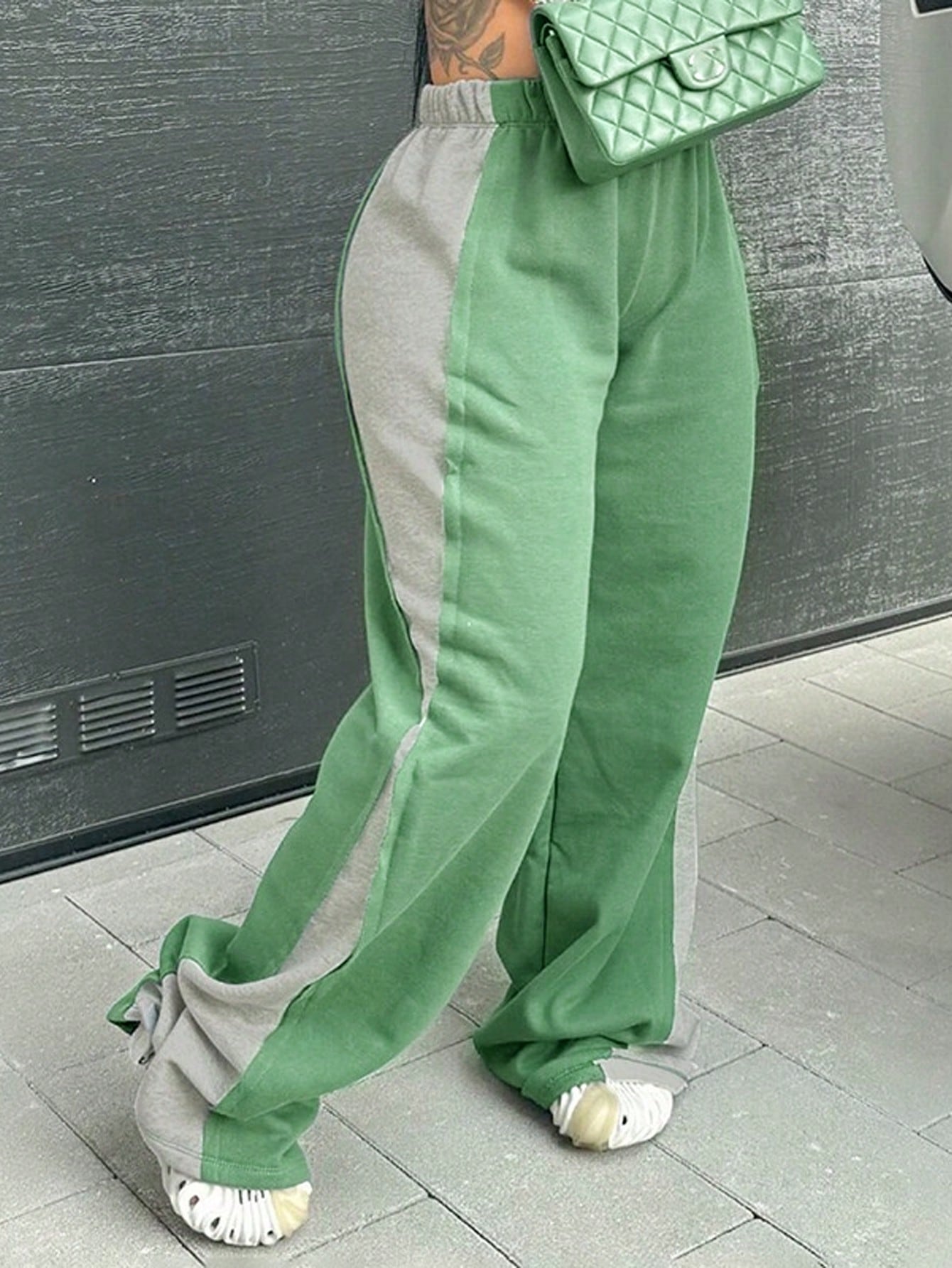 Colorblock Elastic Waist Sweatpants
