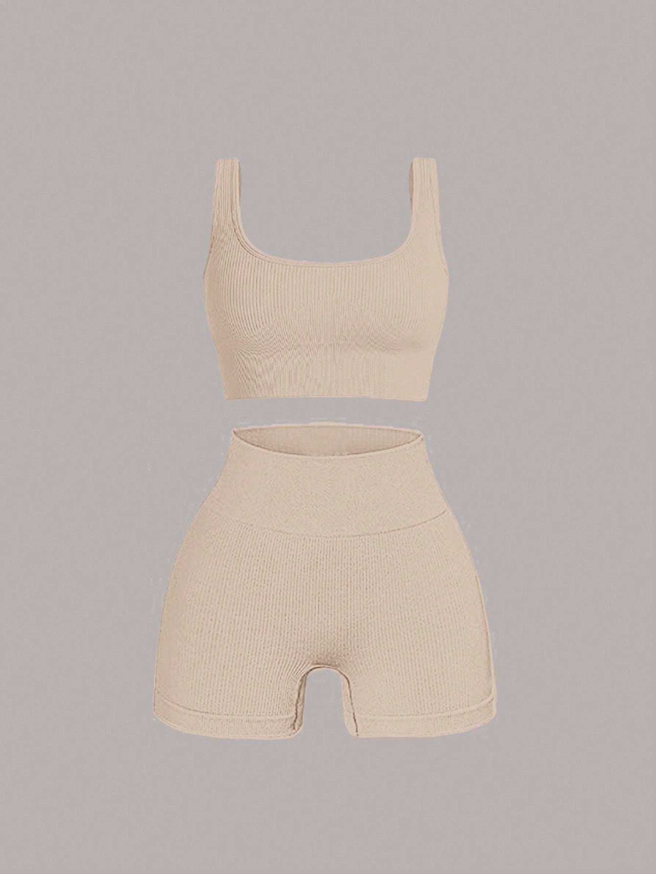 Knitted Fitted Women's Vest And Shorts Set In Rose Red, For Casual Wear