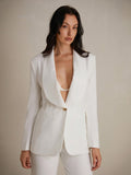BIZwear Classic Notched Collar Work Blazer, Perfect For Daily Outfits
