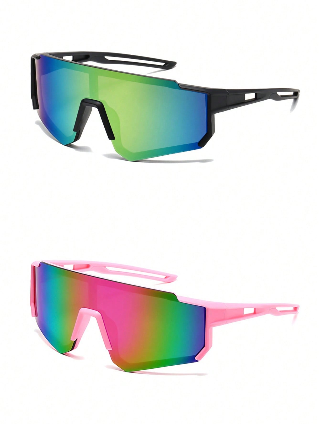 1pc Children's Colorful Sports Cycling Glasses,Colored Connected Large Frame Outdoor Sunglasses, A Gift For Children