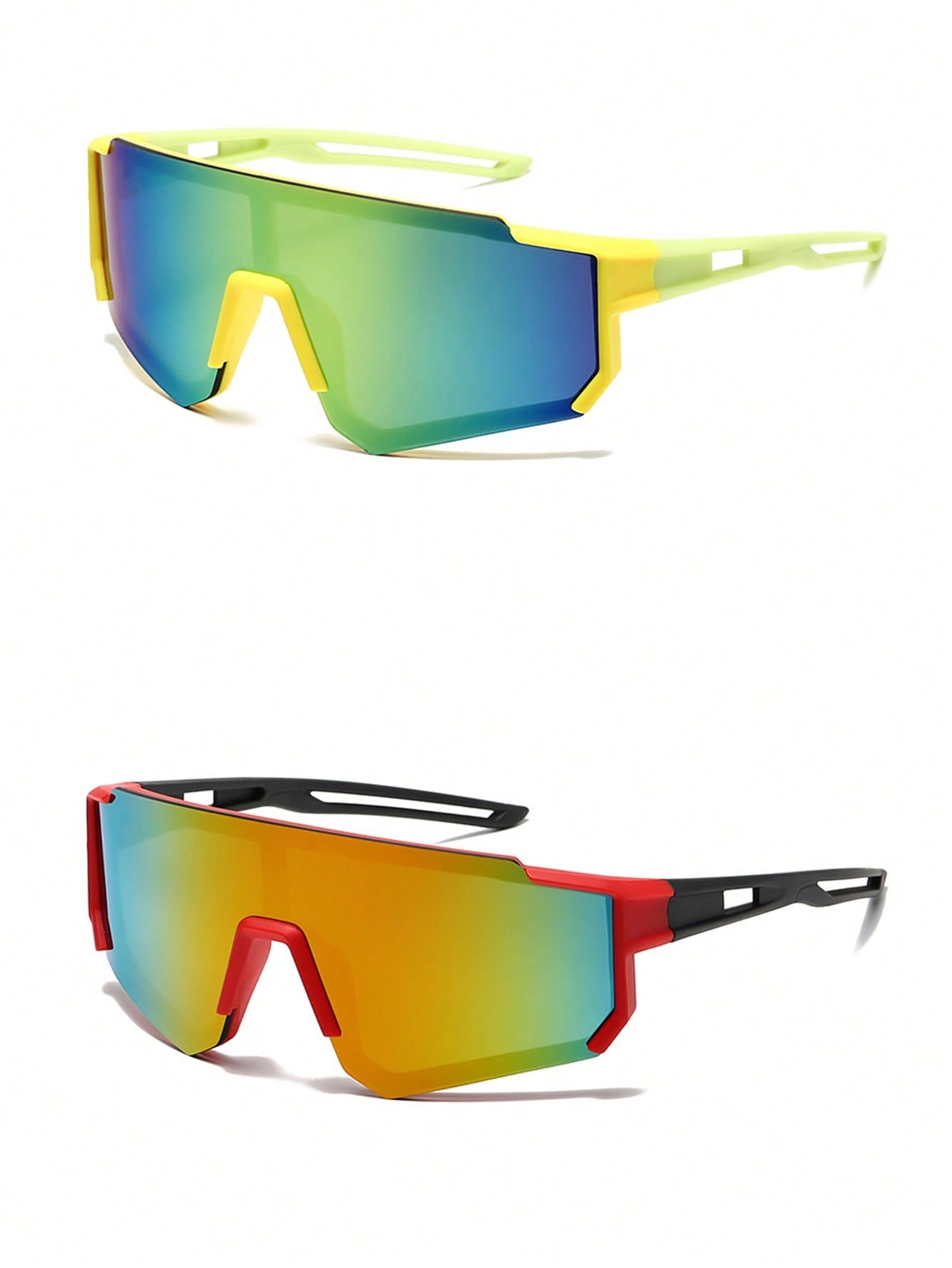 1pc Children's Colorful Sports Cycling Glasses,Colored Connected Large Frame Outdoor Sunglasses, A Gift For Children