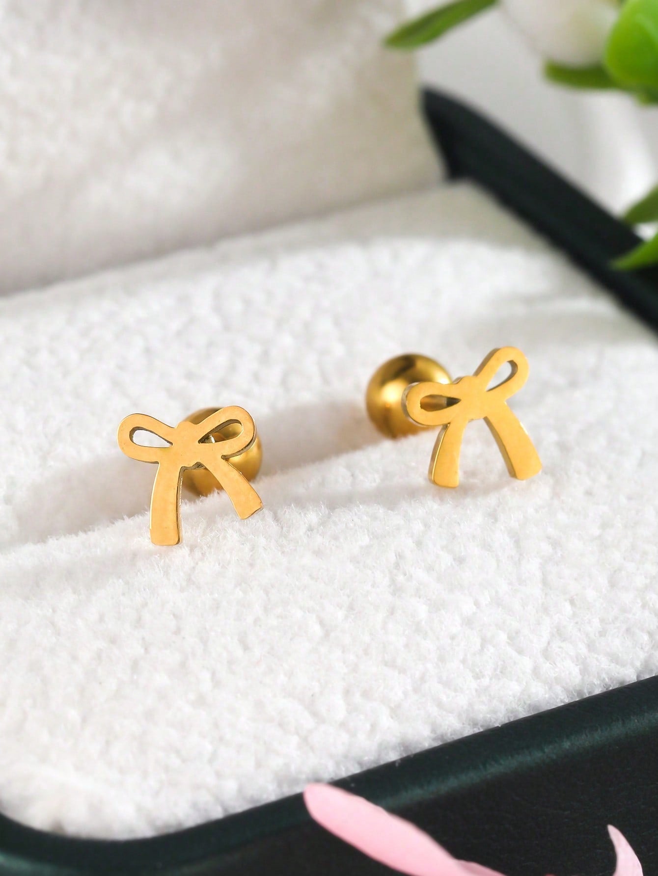 1 Pair Small Delicate Cute Stainless Steel Crown Stud Earring Girl Fashion Daily Decor Jewelry