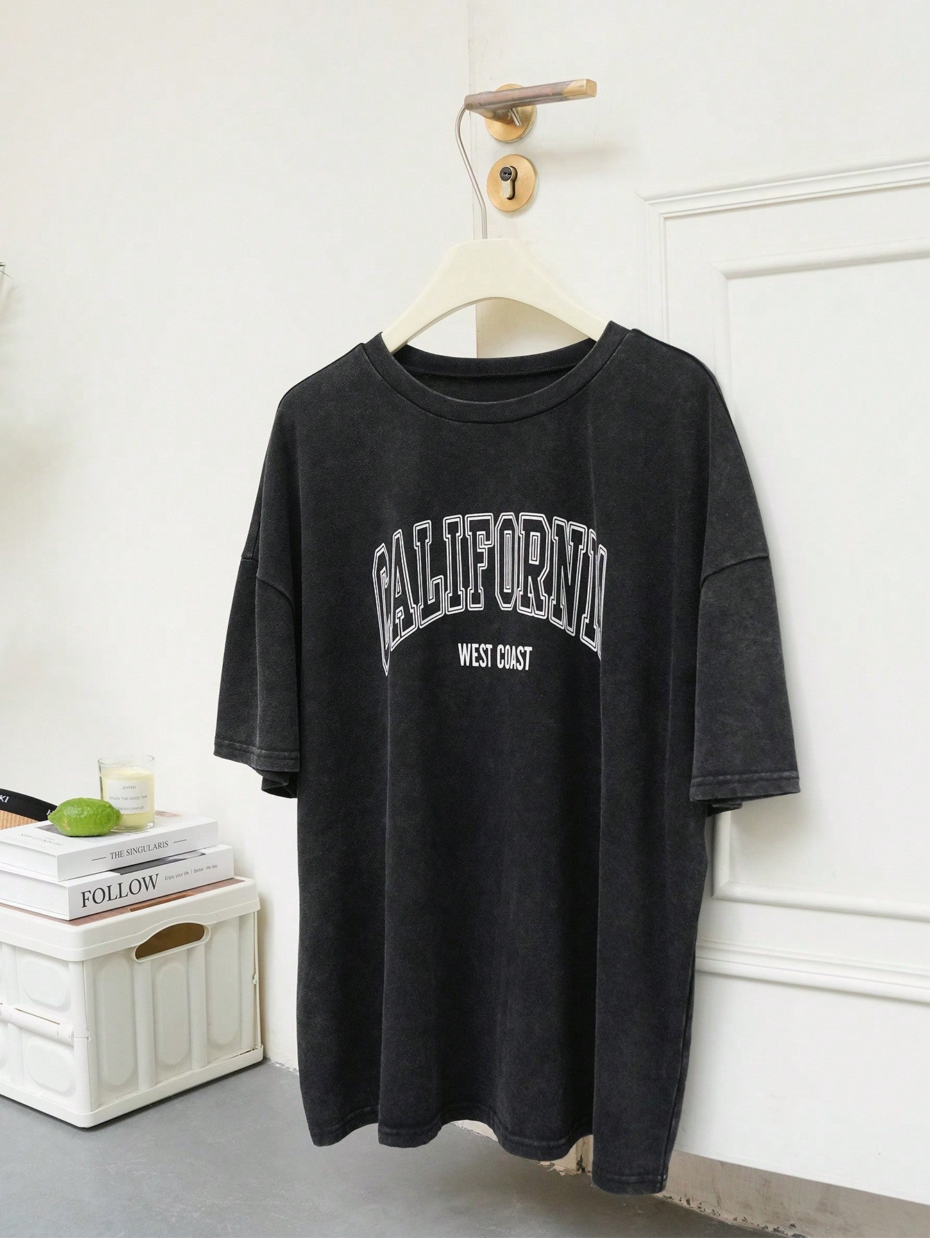 Plus Size Halloween Acid Washed Look Vintage Knitted Distressed Loose Fit Knit Screaming Skull Ghostface Pattern Cartoon Pattern Short Sleeve T-Shirt