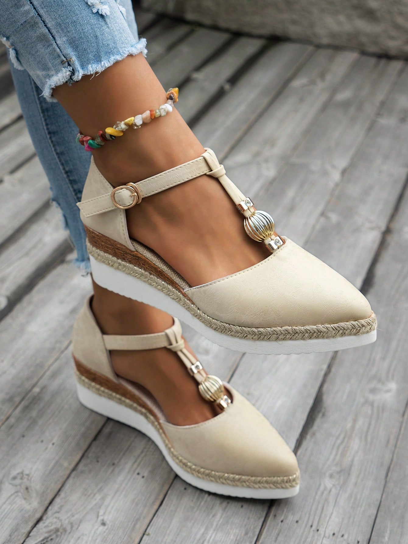 New Arrival Women's Casual Suede Espadrille Wedge Sandals, Retro Style Open Toe Cut-Out Platform Sandals, Orange Color (Plus Size Available)