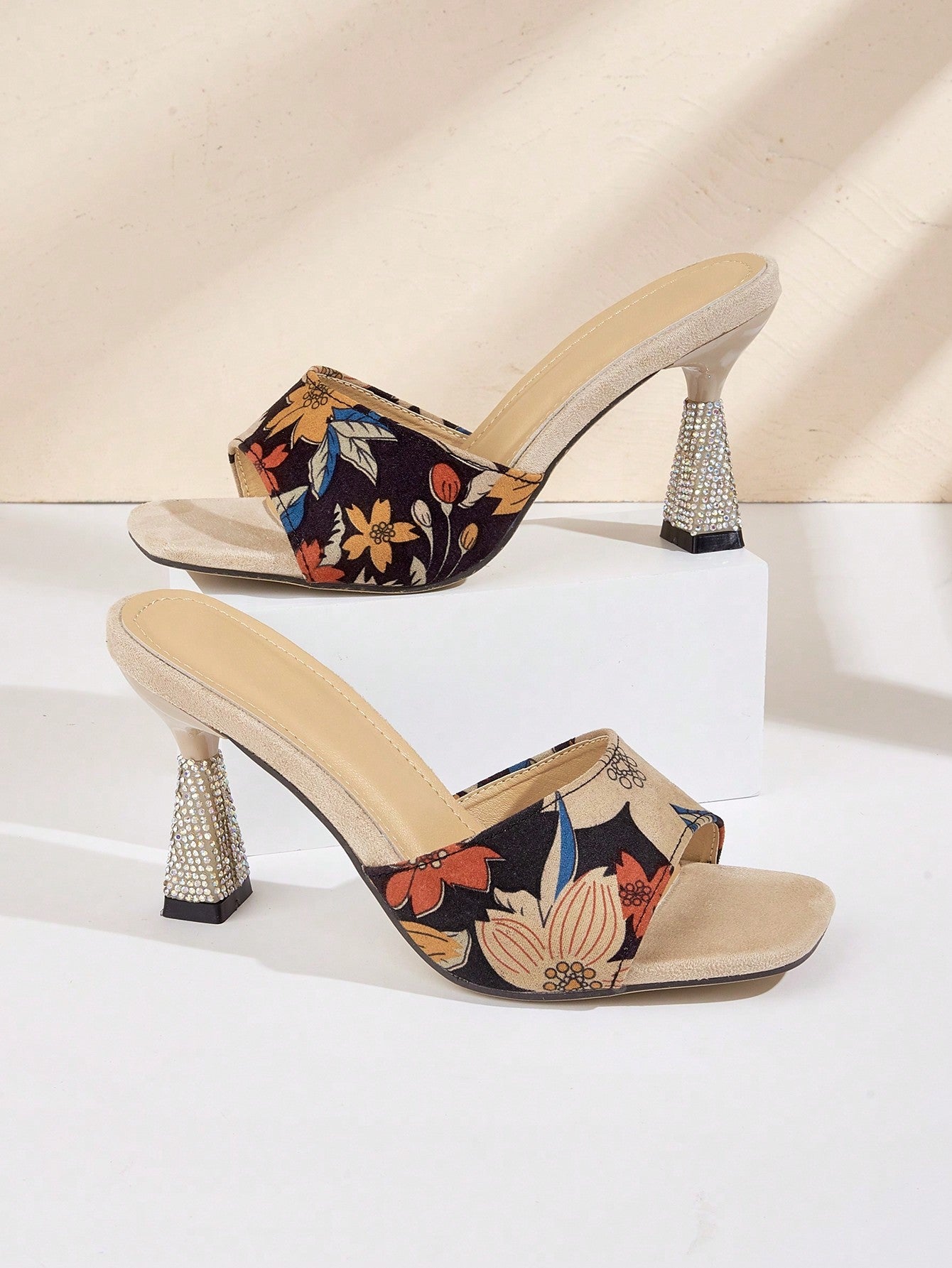 Coffee Brown Suede Fashionable Women's High Heeled Sandals