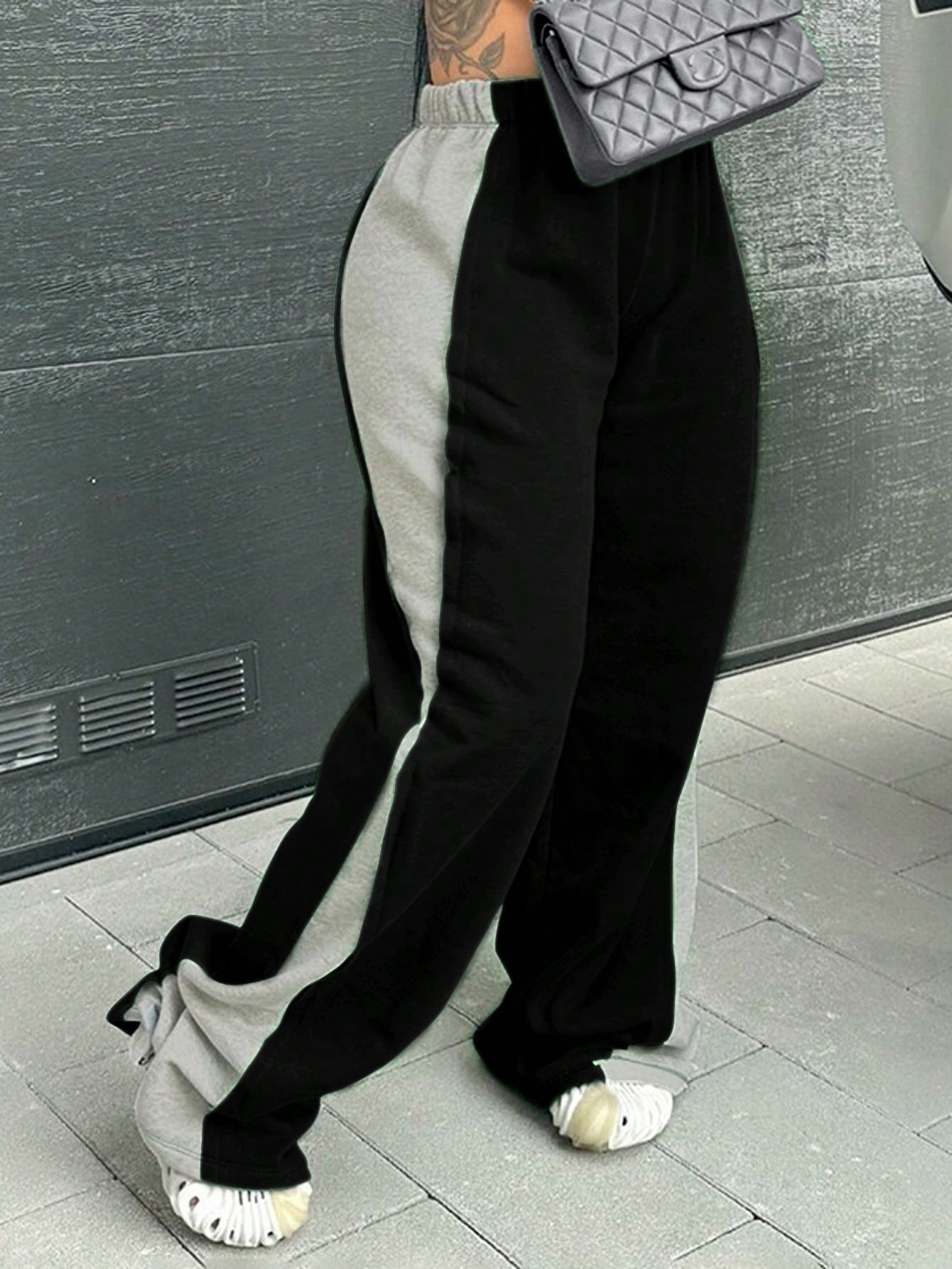 Colorblock Elastic Waist Sweatpants
