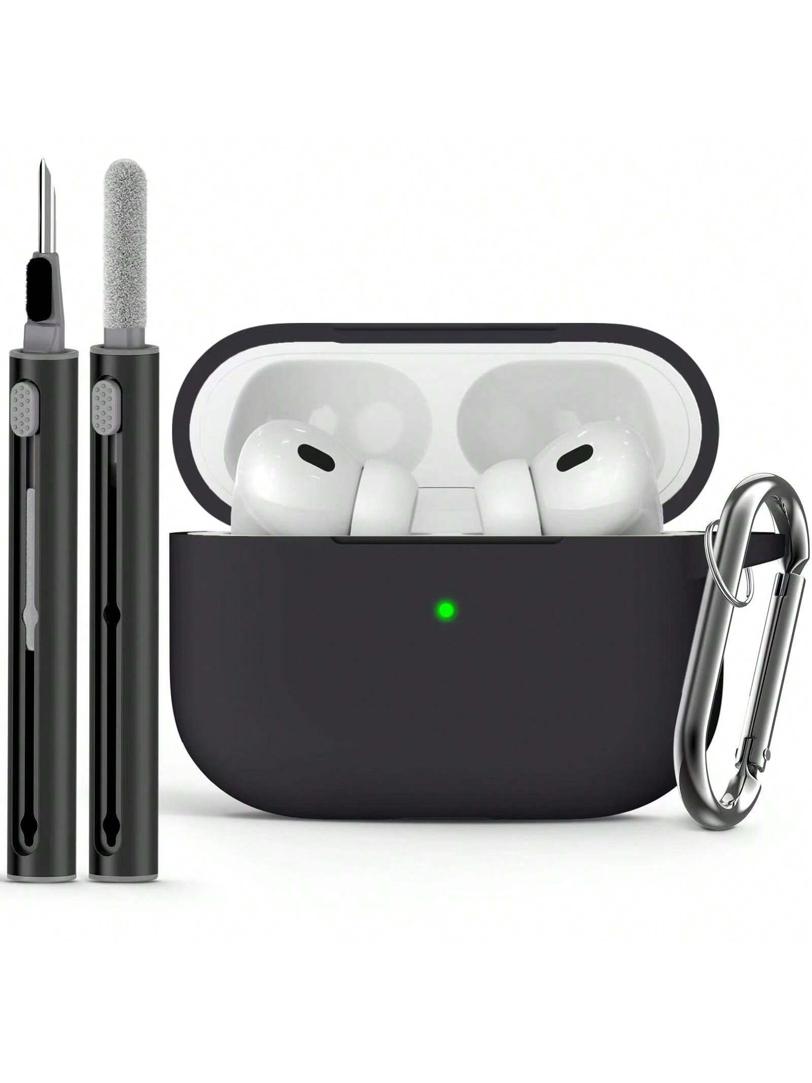 AirPods Case Cover With Same Color Cleaning Brush Combo, Compatible With Apple AirPods