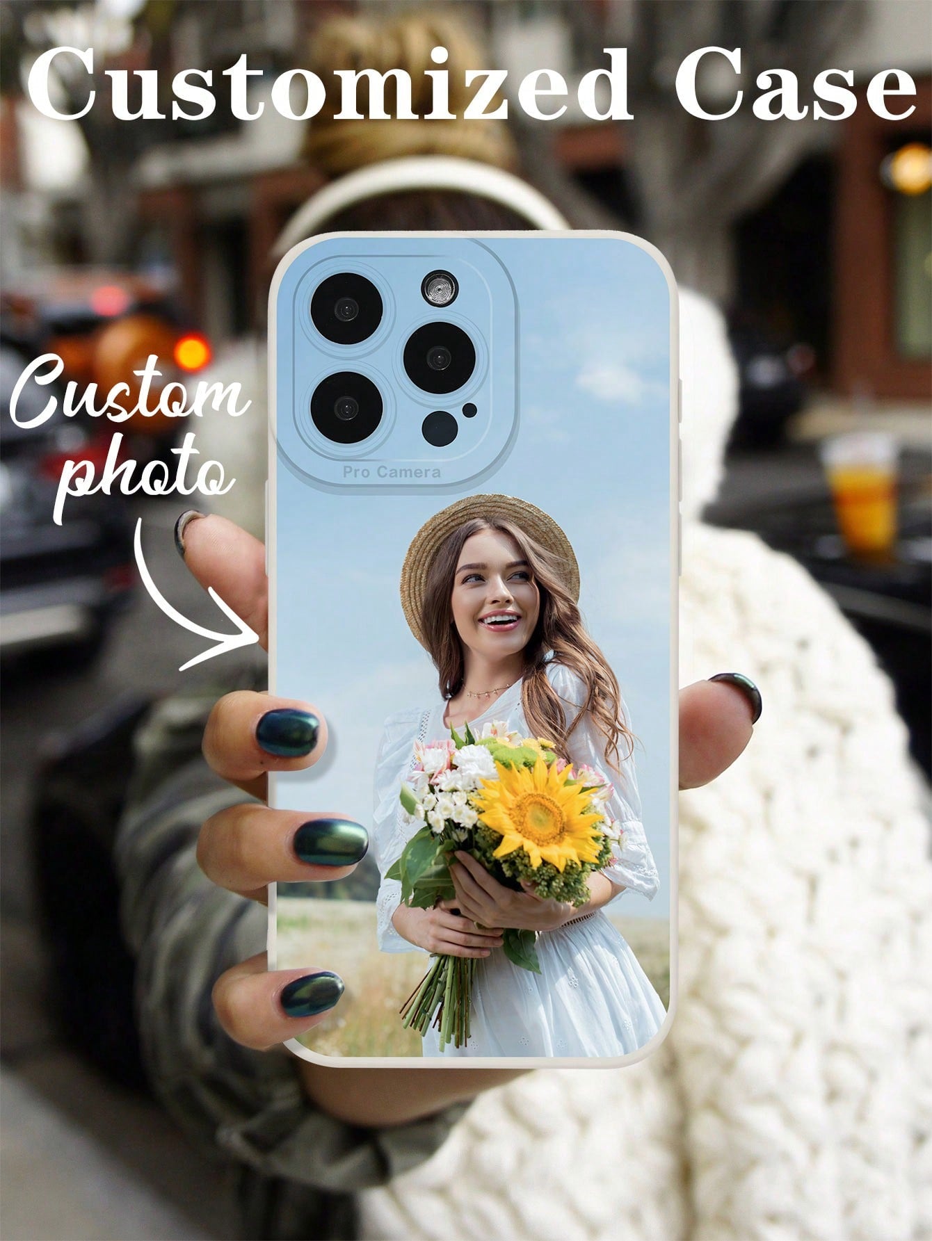 Customized Fashionable And Personalized Black Soft Phone Case With Full Coverage And Anti-Fall Features, Compatible With IPhone 11/12/13/14/15 Pro Max, As A Festival Gift For Couples With Personal Photos