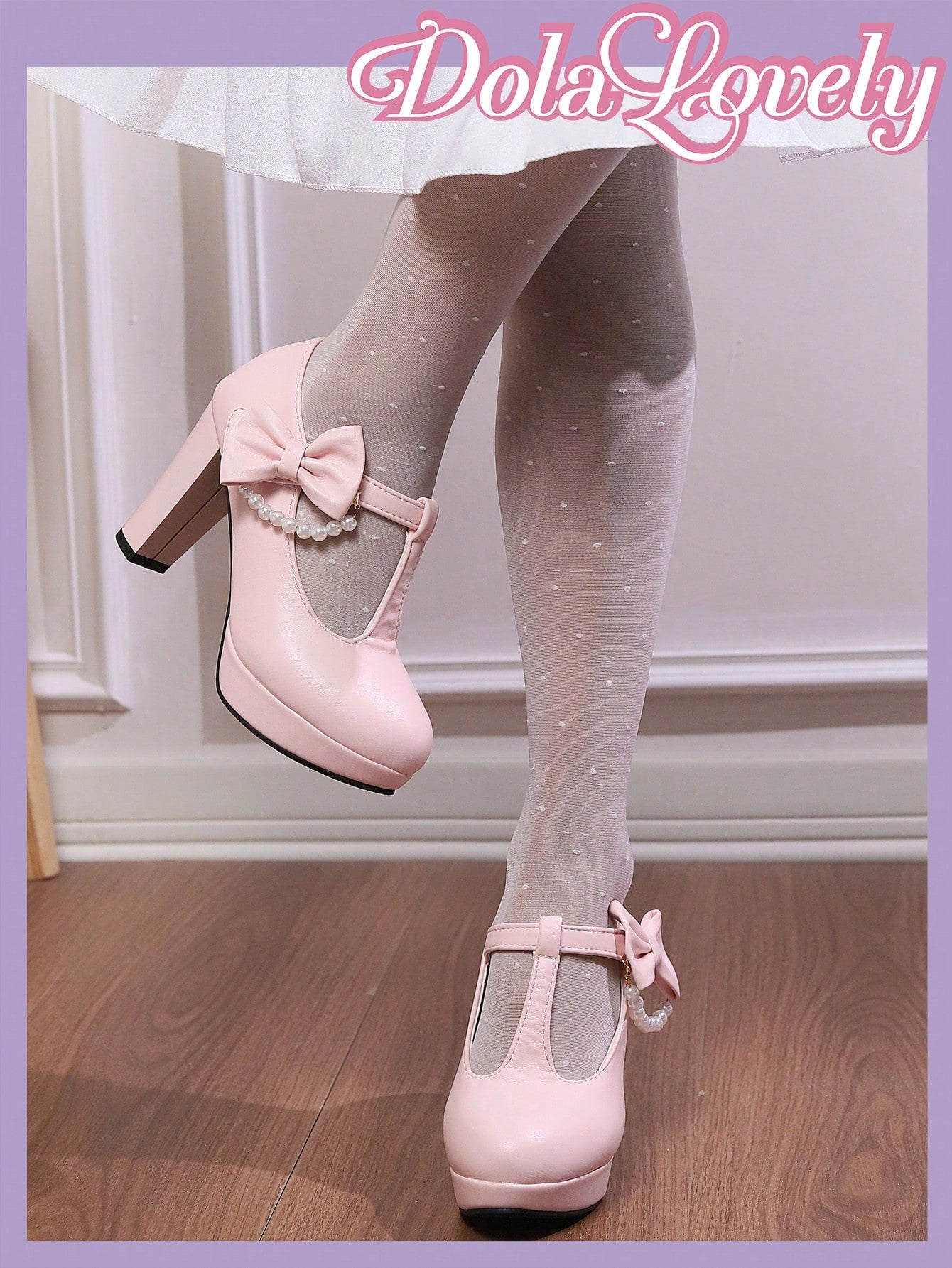 Dola Lovely Sexy And Fashionable Lolita Style High Heels With Bow Decoration, Graduation Heel, Prom Heels For Summer