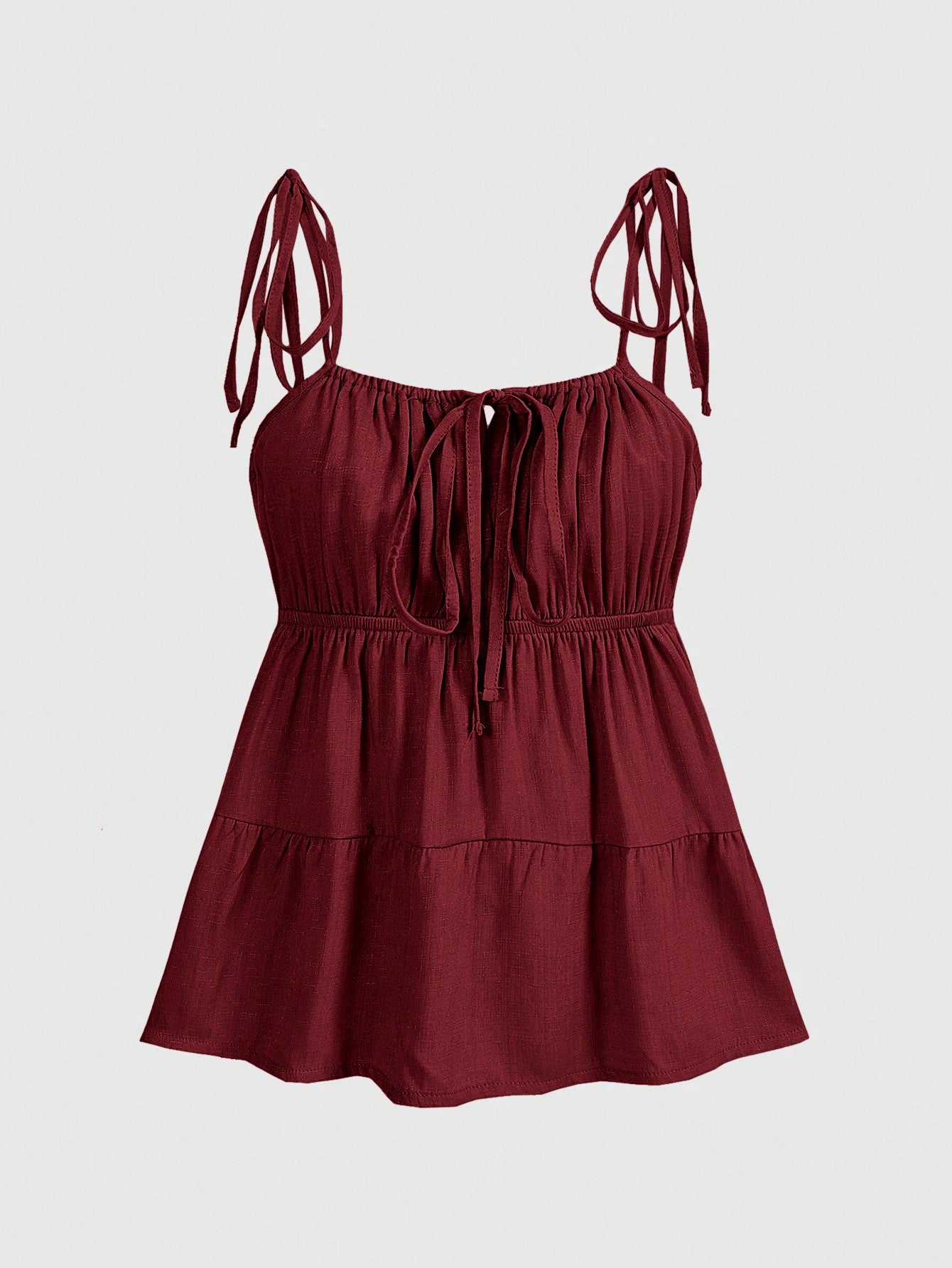 Ruched Bust Ruffle Hem Cami Top