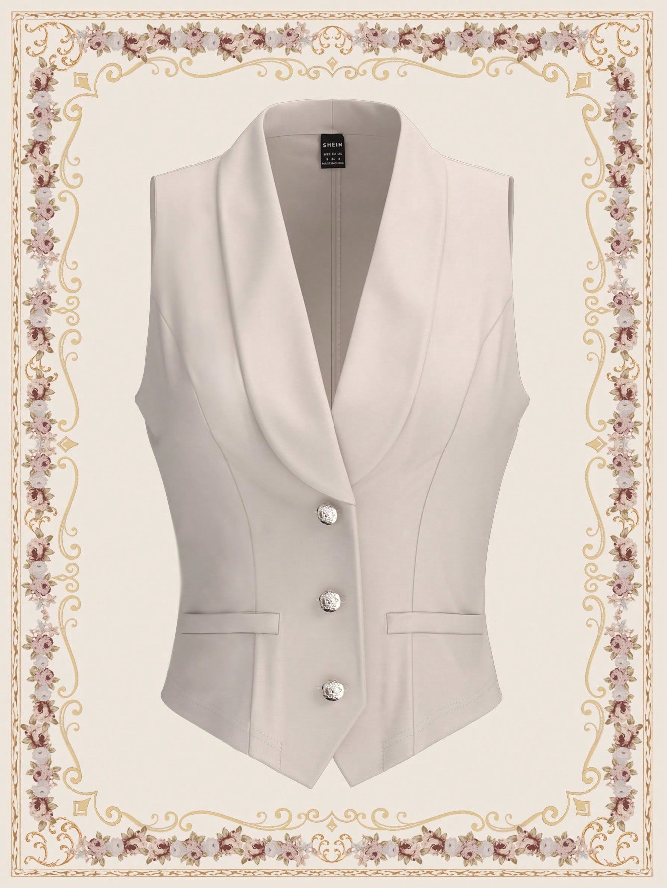 DECDS Vintage Elegant Women's Suit Vest With V-Neck, Sleeveless, Slim Fit, Shawl Collar, Double-Breasted, Commuter Style, Spring/Summer, Old Money Style Business Women Clothes Teacher Clothes Fall Outfits Work Women Clothes