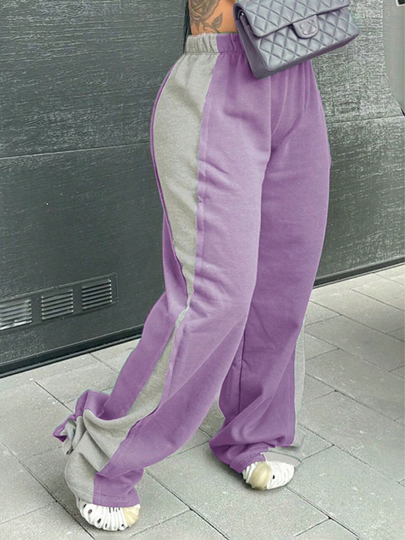 Colorblock Elastic Waist Sweatpants