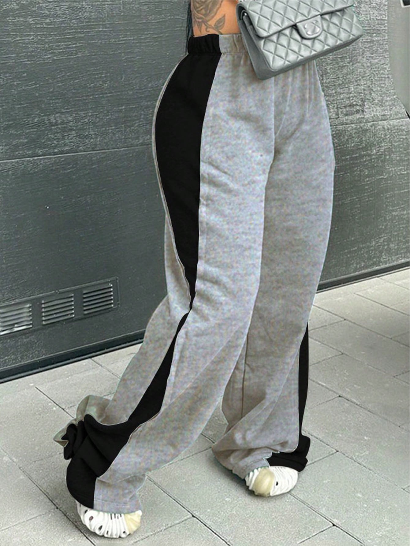Colorblock Elastic Waist Sweatpants
