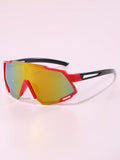 1pc Unisex Kids' Frameless Cycling Windproof Outdoor Anti-UV Sunglasses, Sport Climbing Goggles, Day & Night Vision, With Glasses Case And Cleaning Cloth