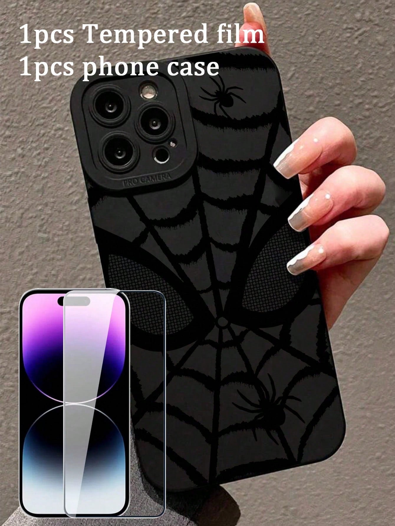 Black Spider Design Phone Case Compatible With IPhone 14 Pro