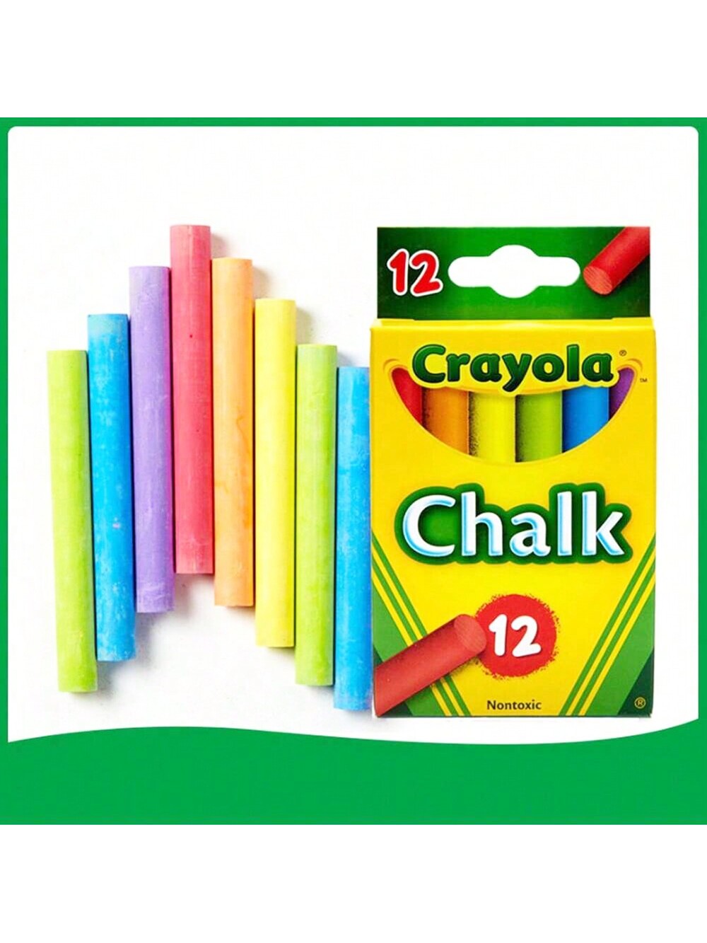 Crayola Kids' Break-Resistant Colored Chalk, 12-Pack, Assorted Colors, Smooth & Clean Lines