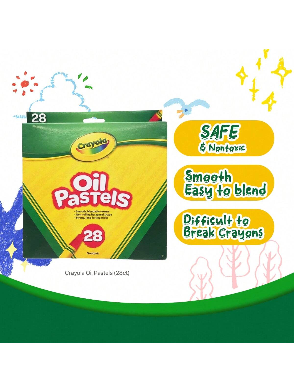 Crayola Oil Pastels, School Supplies, Kids Indoor Activities At Home, 28 Assorted Colors