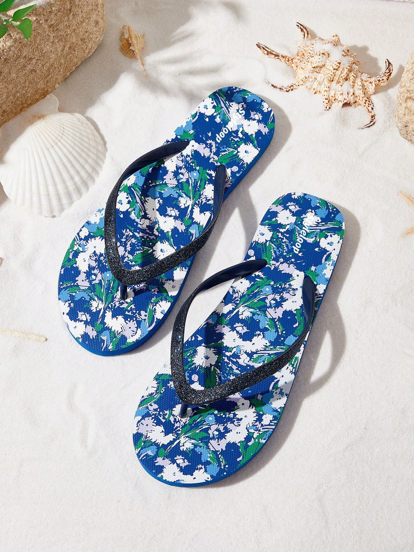 Styleloop Women's Blue Flip Flops Vacation Shoes Summer Sale  Boho Feels Vintage Cottagecore Frenchy Shoes Halloween