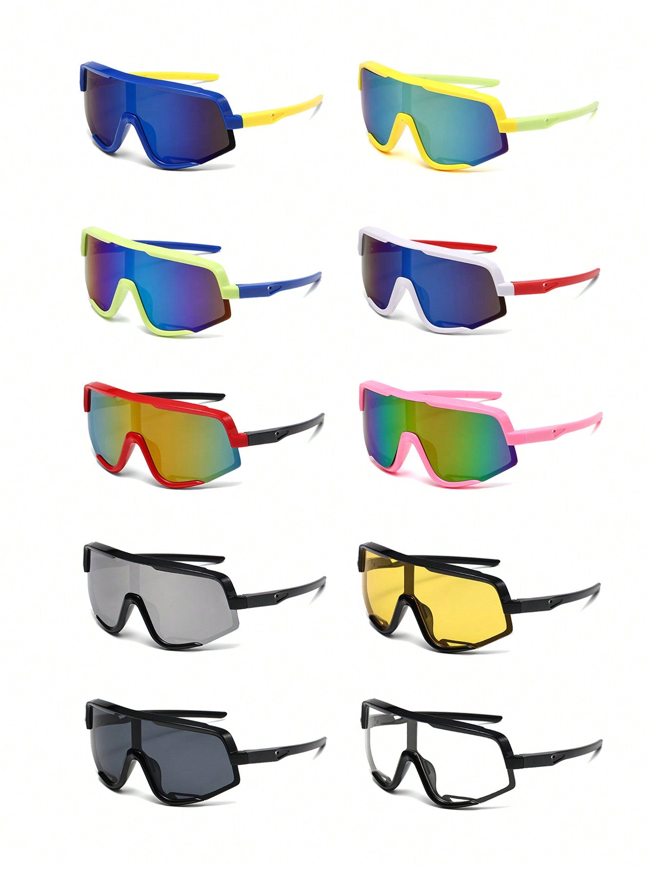 1pc Colorful Kids' Cycling Glasses For Ages 3-10, Outdoor Sports Sunglasses With Large Colored Frames - Perfect Gift For Kids