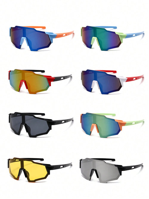 1pc Colorful Kids' Cycling Glasses For Ages 3-10, Outdoor Sports Glasses With Large Colored Frames - Perfect Gift For Kids