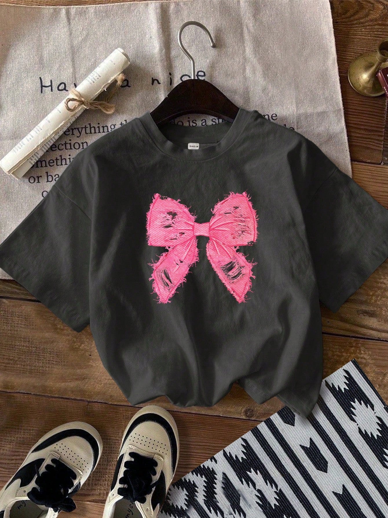 Plus Size Halloween Acid Washed Look Vintage Knitted Distressed Loose Fit Knit Screaming Skull Pattern Cartoon Pattern Short Sleeve T-Shirt