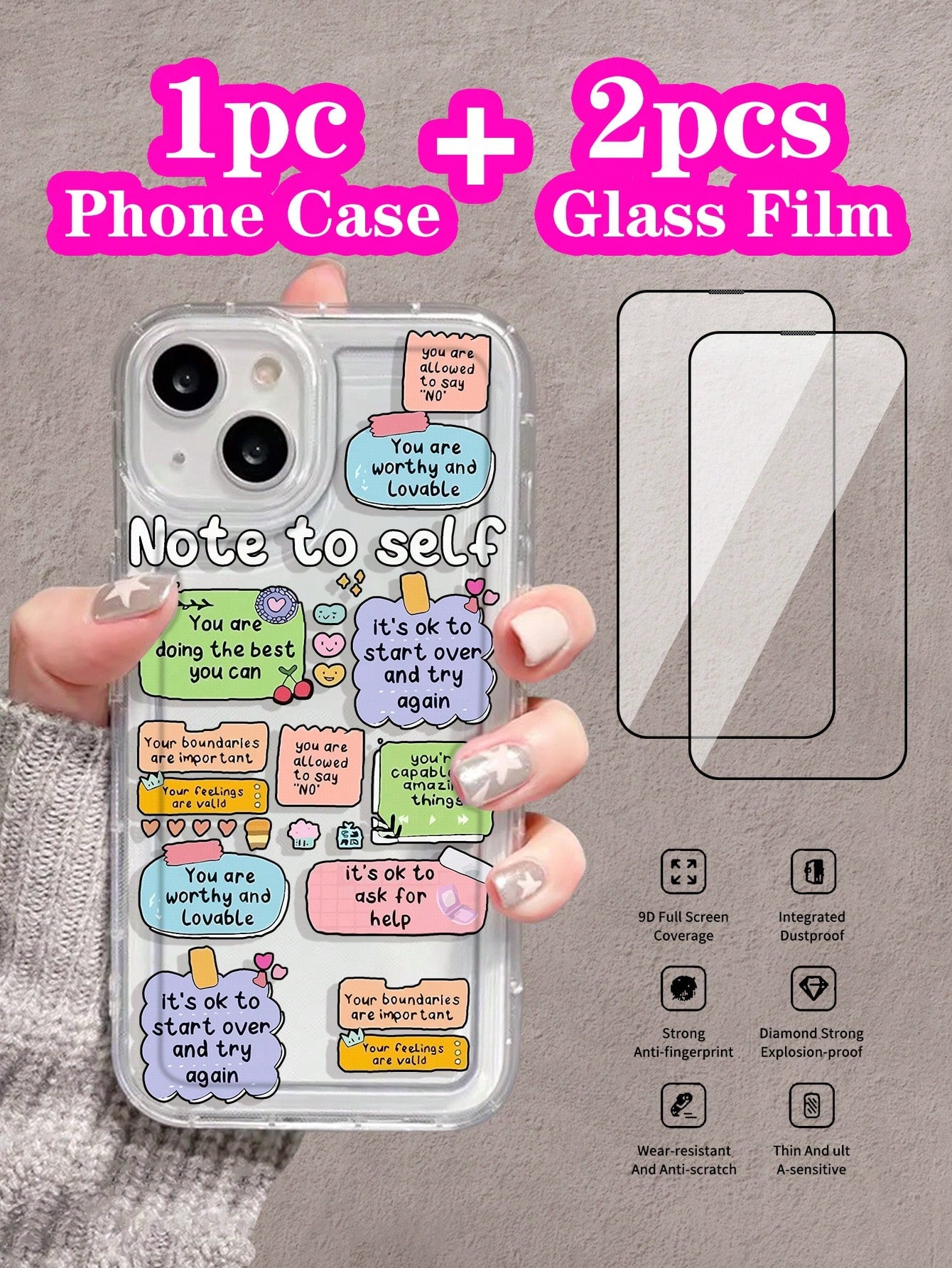 Cute Cartoon Ins Vibes Slogan Print Clear Case Compatible With For IPhone11/12/13/14/15/15pro/15 Plus/15 Promax/7plus/8plus/X/Xs Max/Xr/11pro/12pro/13pro/14pro/12mini/13mini/11promax/12promax/13promax/14promax/14plus/6/6s/6plus/7/8/Se&Samsung Galaxy/A54/A