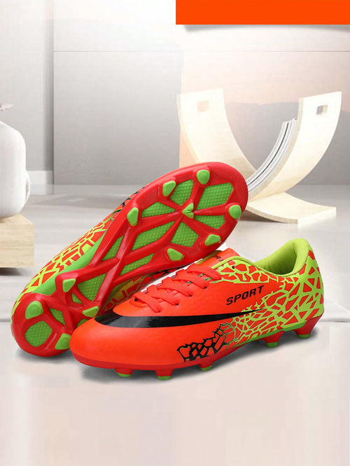 1pair Boys' Youth Professional PU Soccer Shoes With Long Wear-Resistant Studs And Anti-Slip Design, Suitable For Daily Sports In Summer