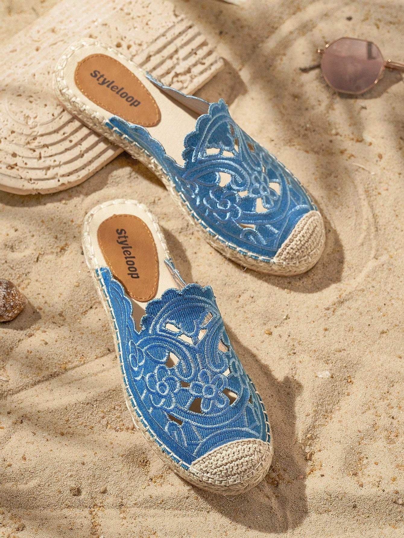 Styleloop Beige Casual Vintage Embroidered Platform Espadrilles With Thick Bottom And Woven Rope Shoe Lace  Boho Feels Vintage Cottagecore Frenchy Shoes