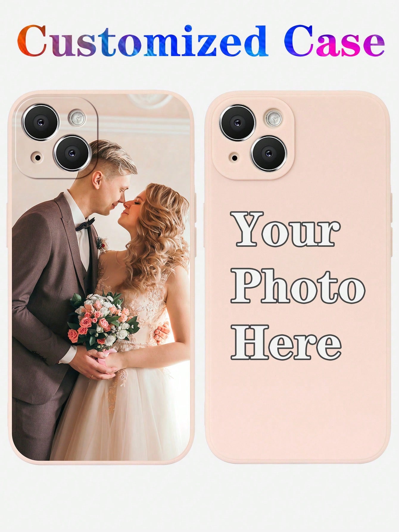 Customized Phone Case Photo Personalized Daily Life Case For Best Friends, Family, Babies, Pets, Cartoon, Scenery, Beach, Swimming, Floral, Cute All-Over Print Transparent TPU Soft Case Protective Cover Compatible With IPhone 11/13/14/15 Pro Max