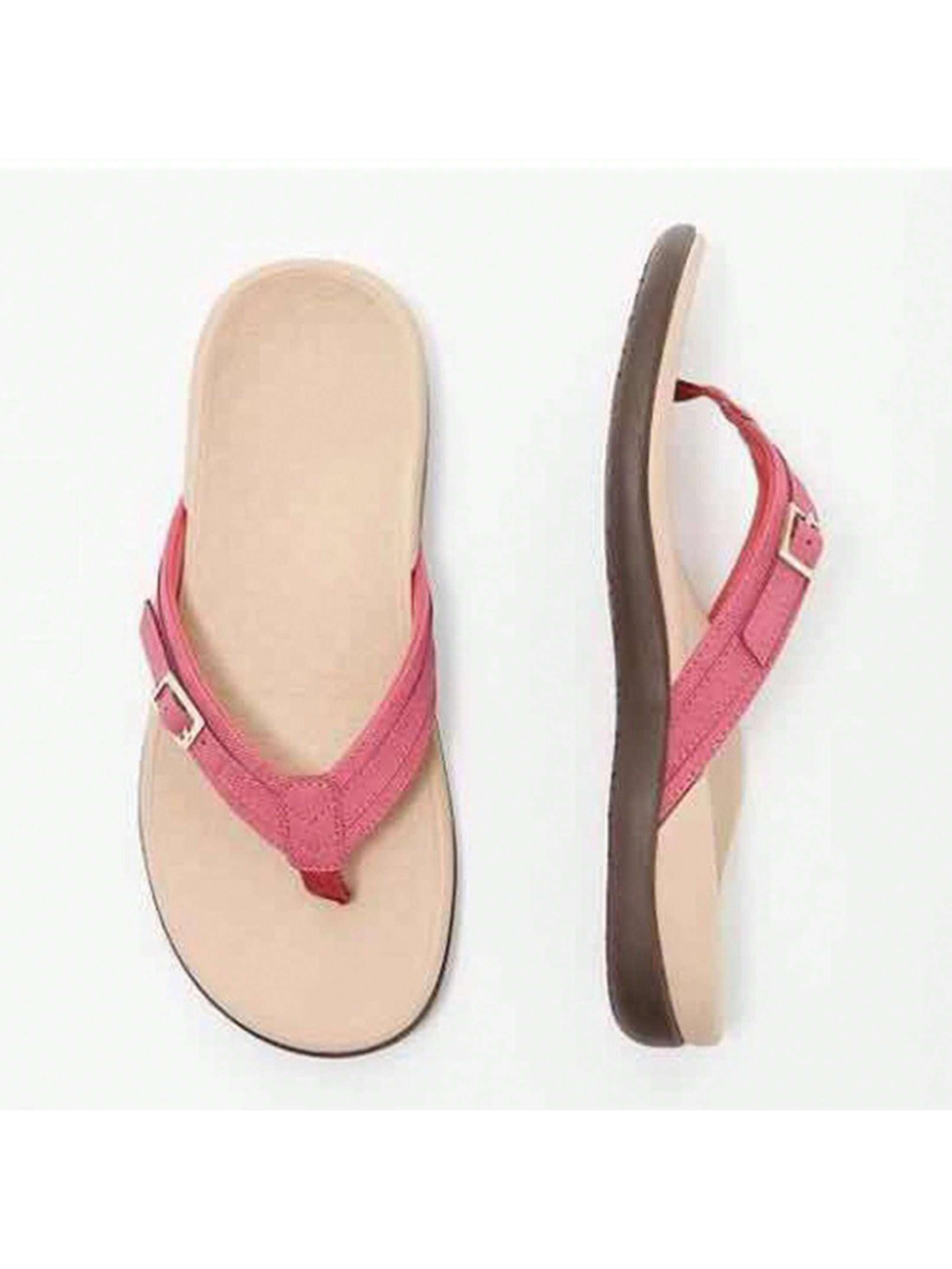 Women's Beach Sandals,Soft PU Sole & Comfortable Fit,Water-Resistant Flip-Flop Slides,  Fashion Slides Flip Flops Strappy Open Toe Slip