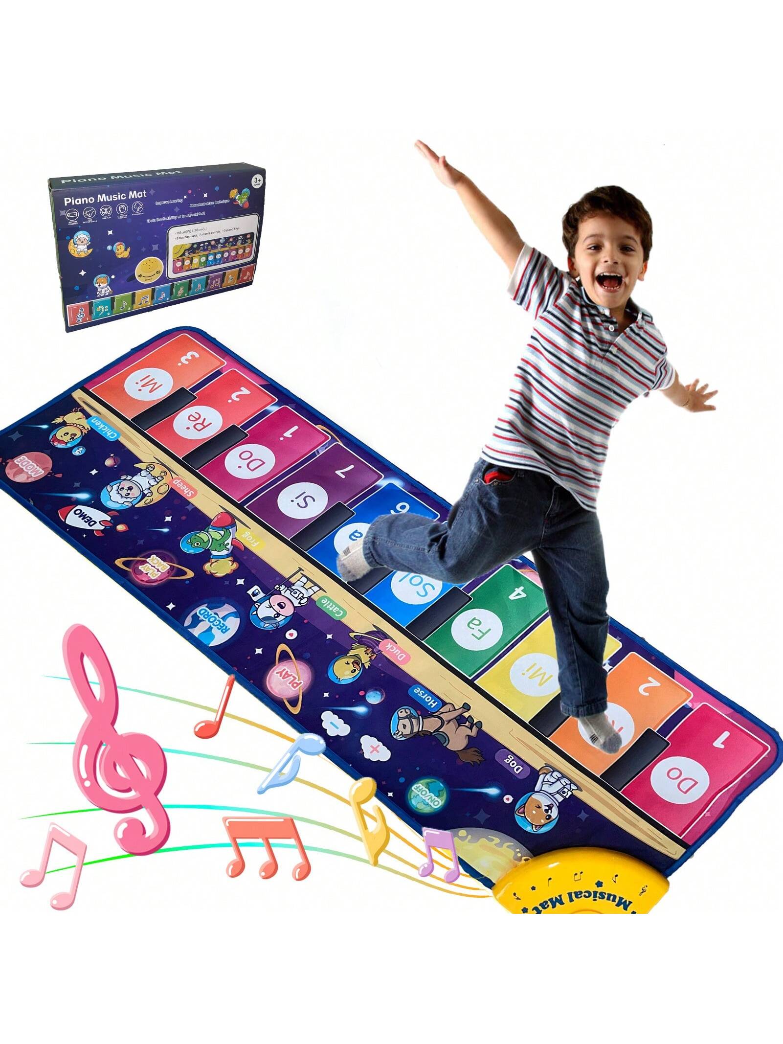 Baby Musical Learning Toys, Floor Piano Play Mat, Starry Sky Animals Musical Blanket Suitable For Early Childhood Education Touch Keyboard Blanket, Suitable For Boys And Girls Gifts