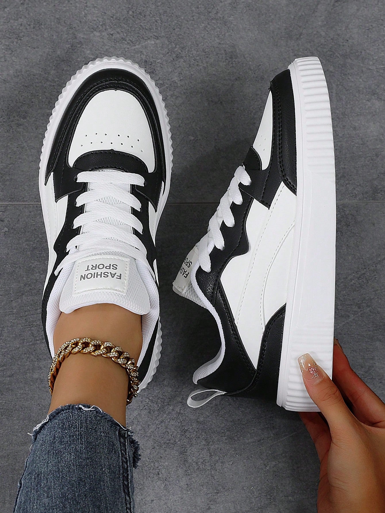 Women's Casual Sports Shoes Color Block Sneakers, Popular Purple Shoes For Campus And Sports Comfortable Breathable