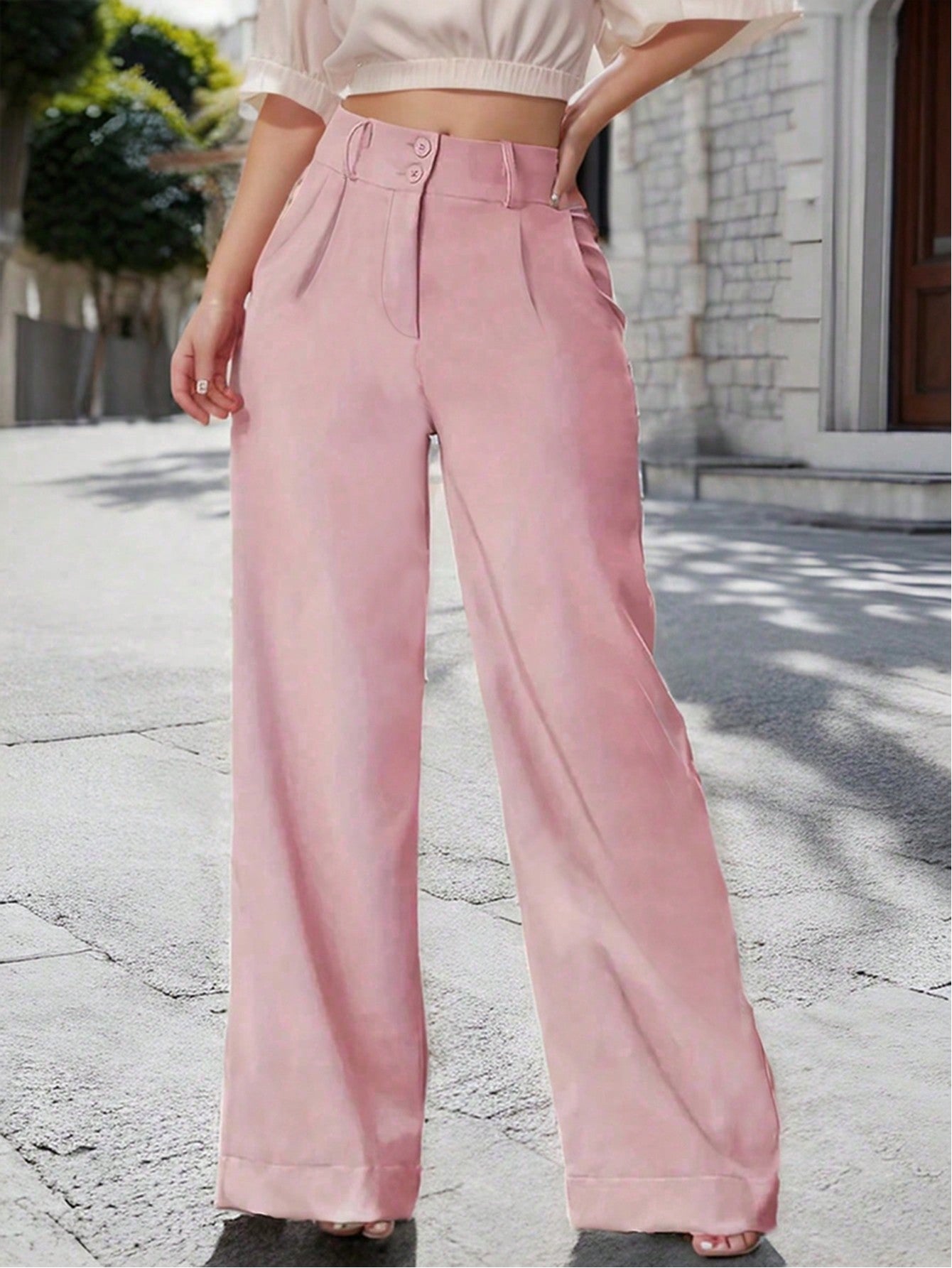 Women Solid Color Simple Daily Wear Spring/Summer Long Pants