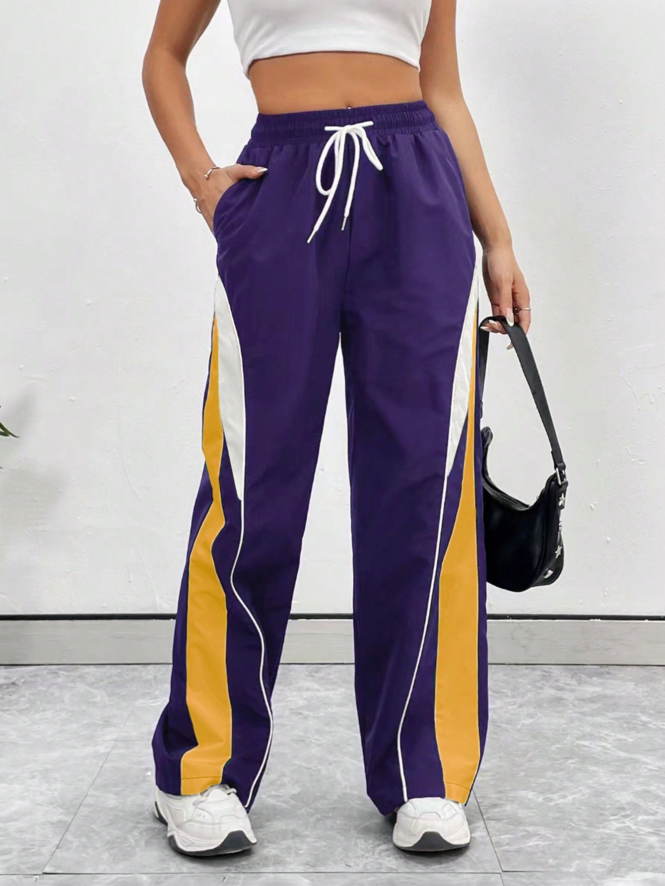 Color Block Casual Sports Pants