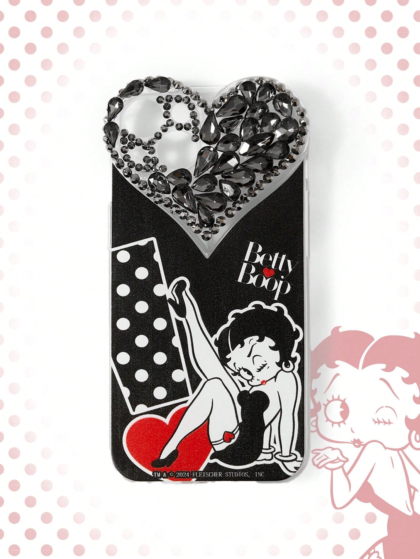 Cute Cartoon Girl Adorned With Rhinestones Phone Case