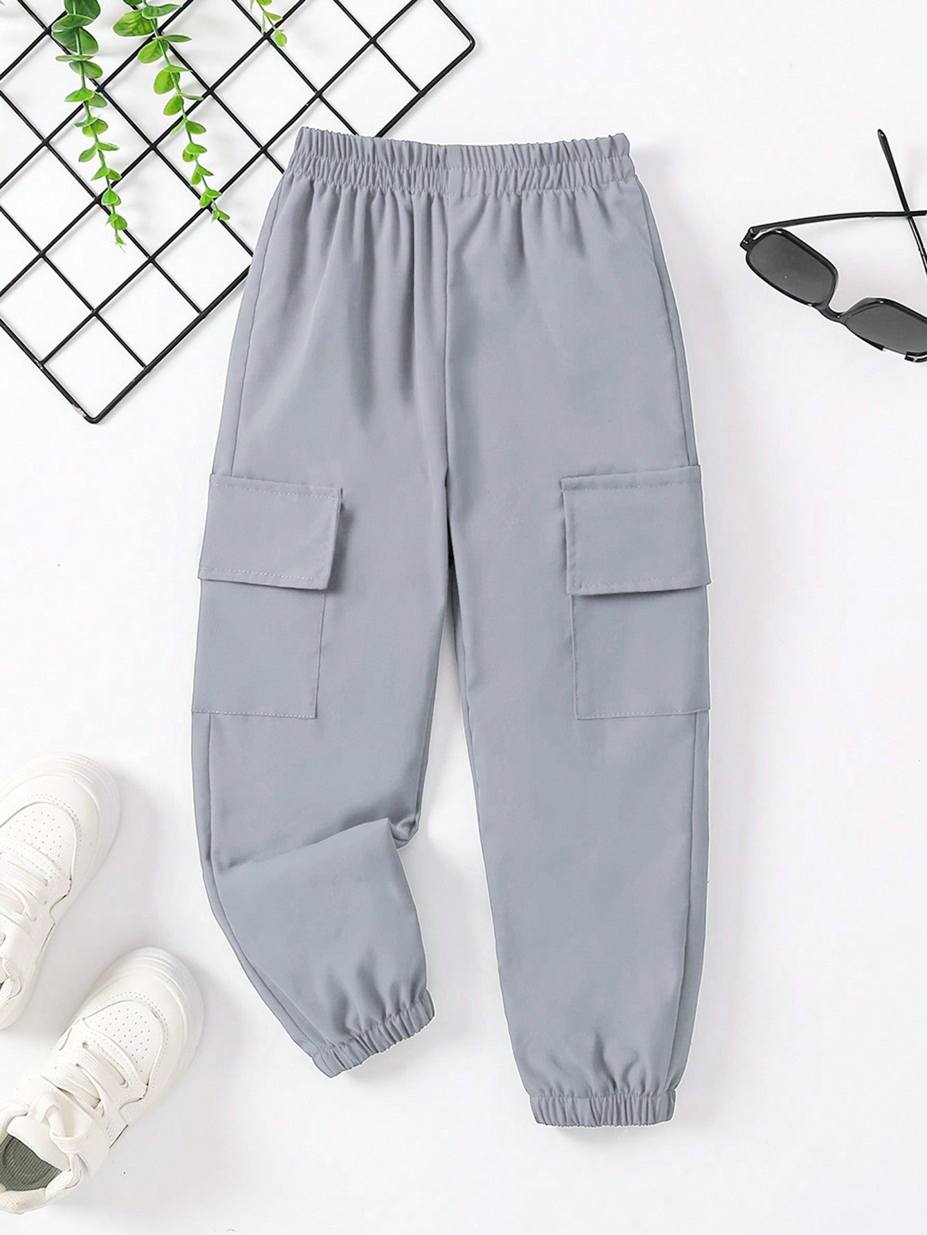 Young Girl Rose Red Dopamine Style Long Pants Worn As Outerwear, European And American Fashion Style Cargo Pants