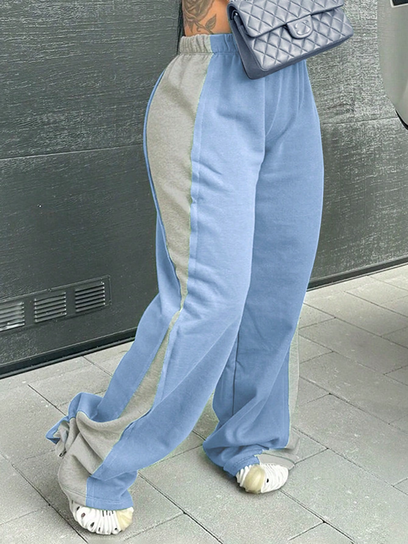 Colorblock Elastic Waist Sweatpants