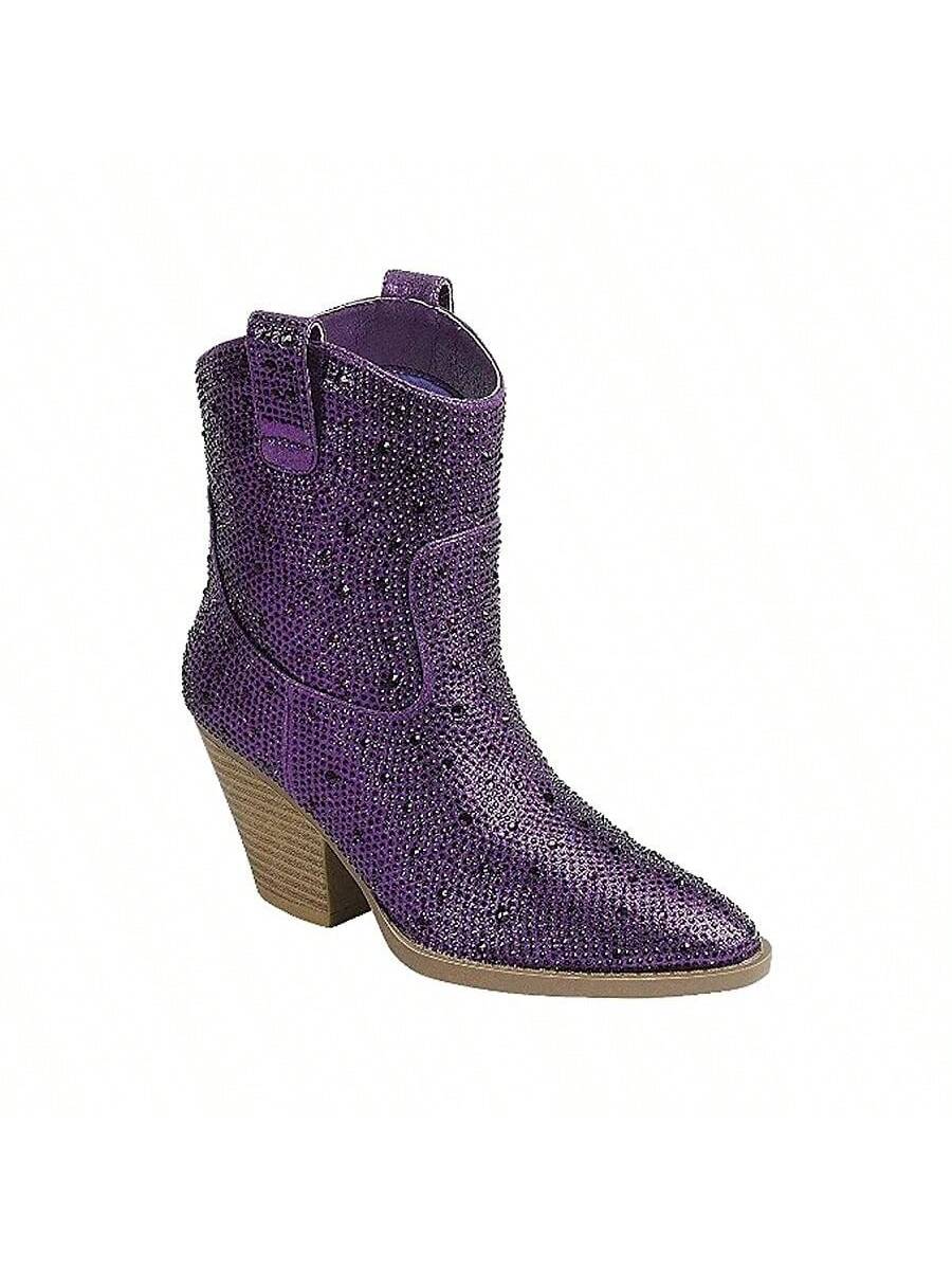 River-01 Rhinestone Cowboy Ankle Bootie