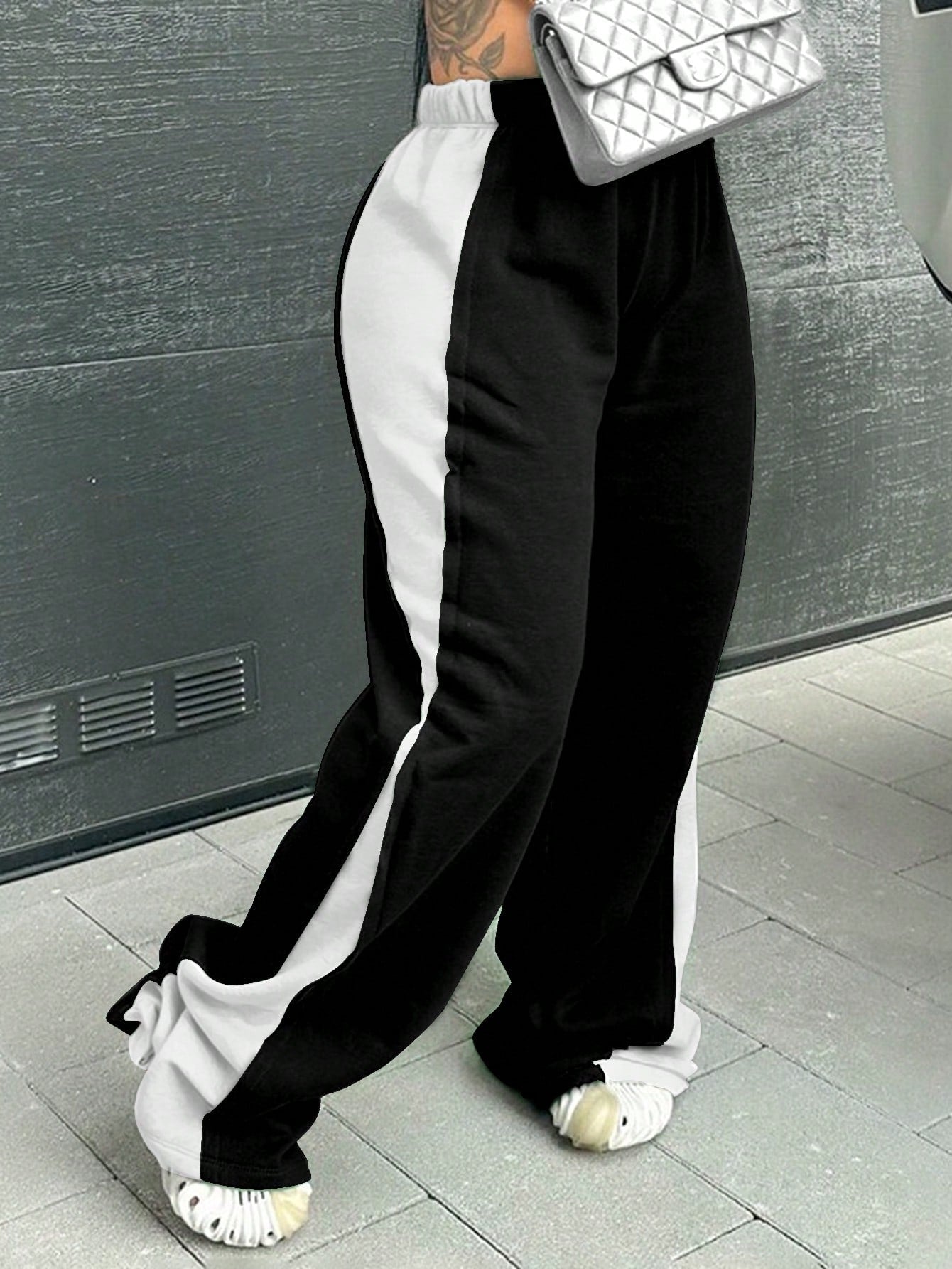 Colorblock Elastic Waist Sweatpants