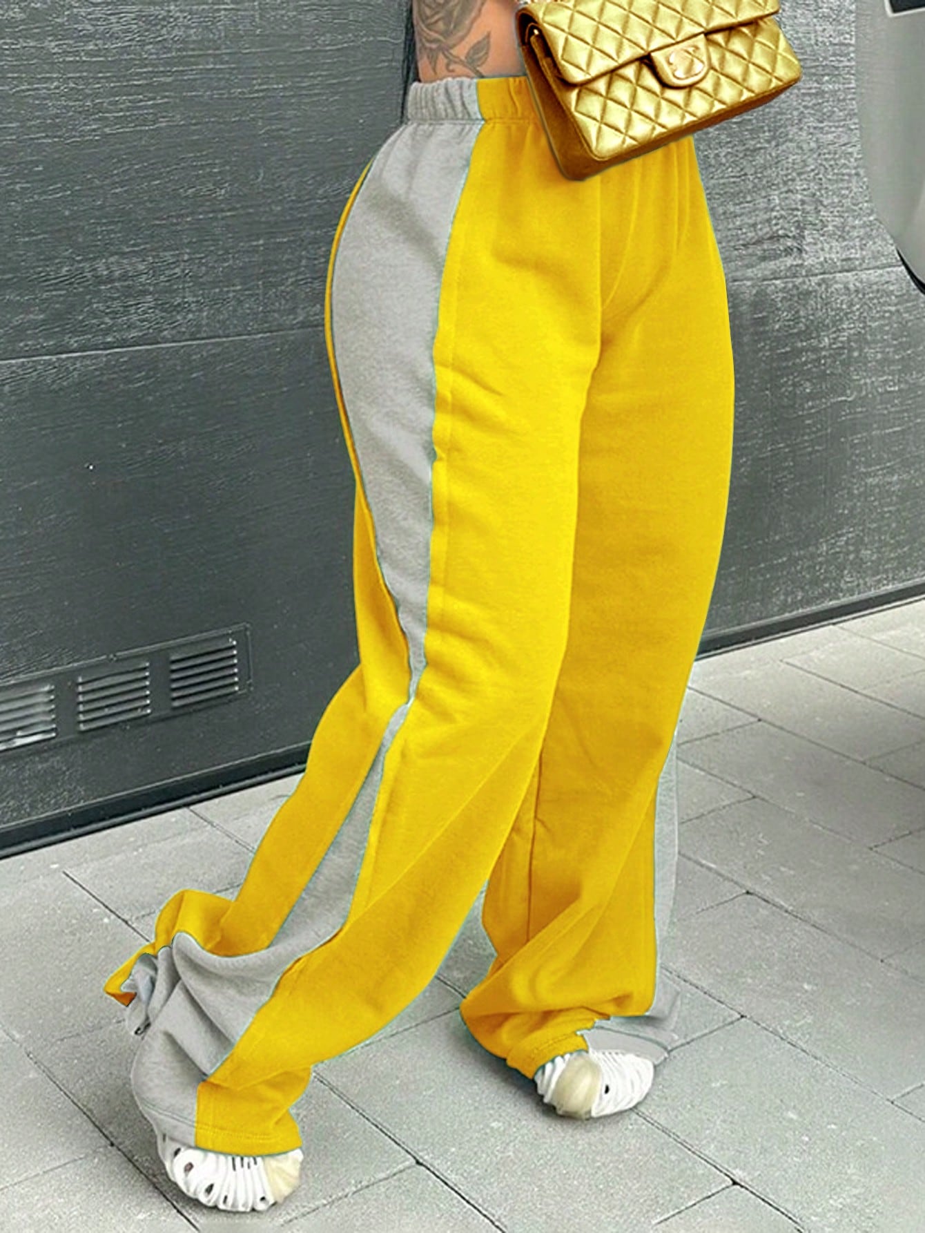 Colorblock Elastic Waist Sweatpants