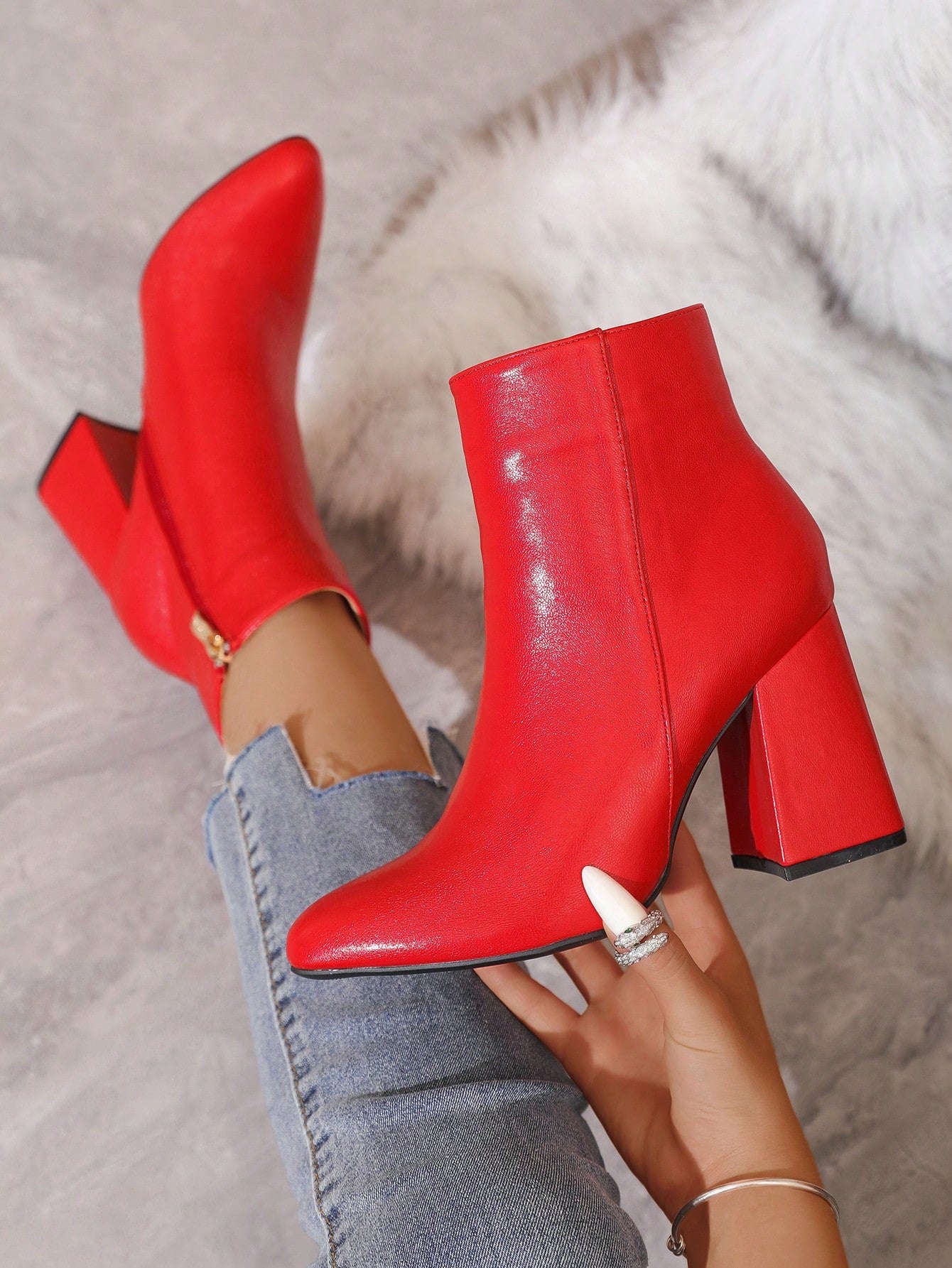 Apricot Colored Boots For Women, Short Boots, Fashion Ankle Boots, Chunky Heel Boots, Ultra High Heel Boots, Beige Boots