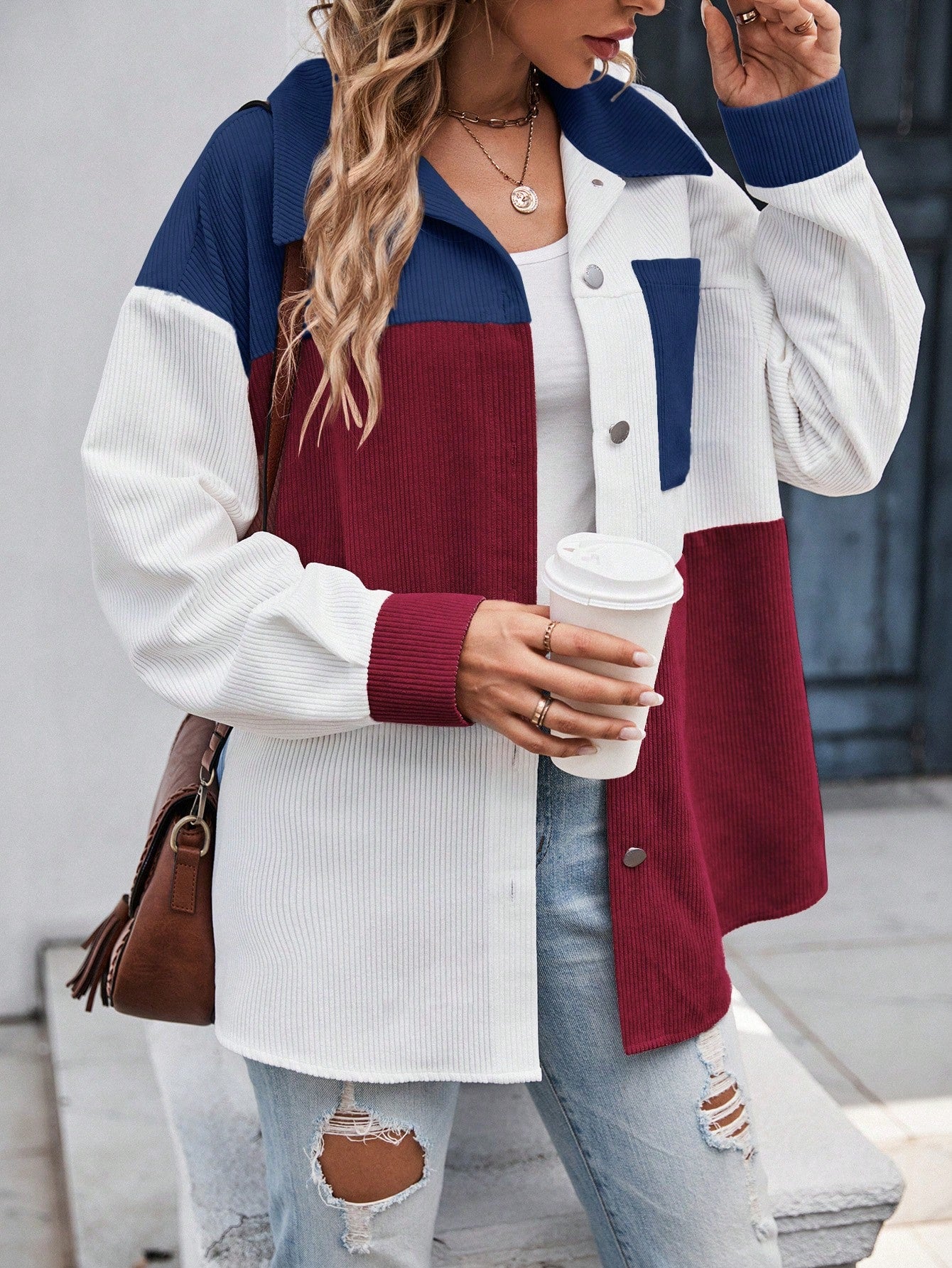 Cut And Sew Drop Shoulder Coat