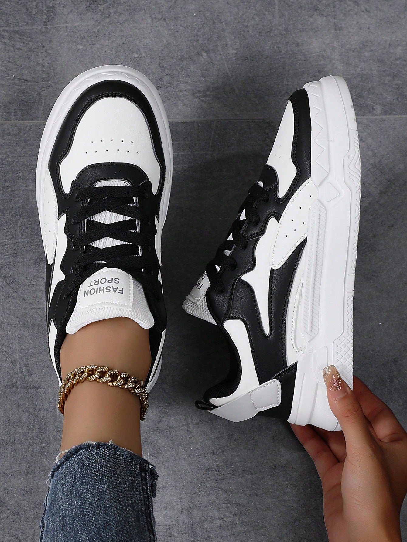 Women's Casual Sports Shoes Color Block Sneakers, Popular Purple Shoes For Campus And Sports Comfortable Breathable