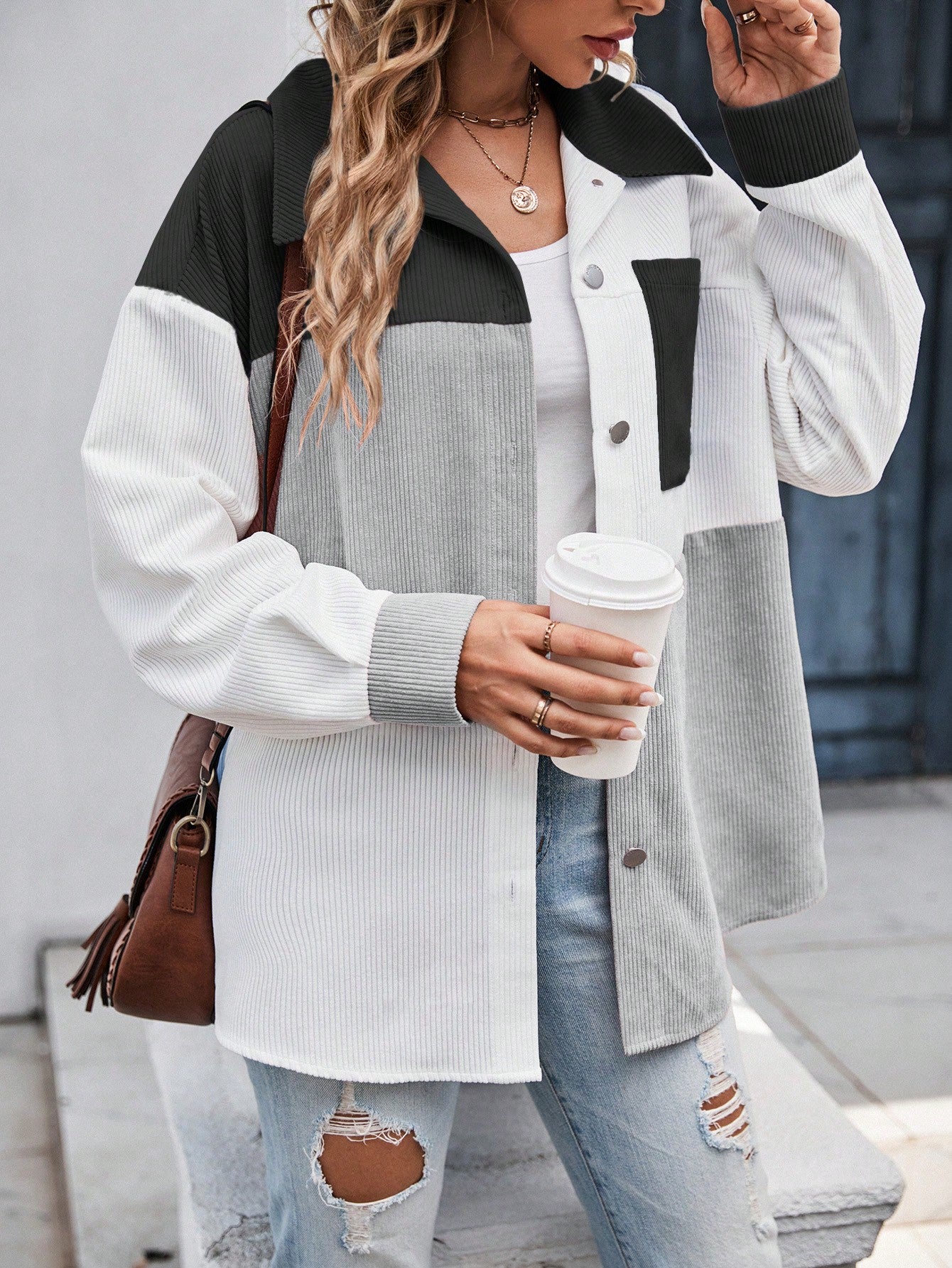 Cut And Sew Drop Shoulder Coat