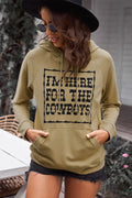 Letter Graphic Hoodie with Kangaroo Pocket