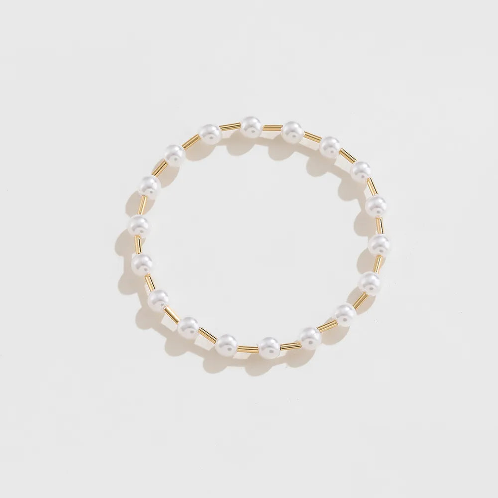 Gold-Plated Pearl Copper Bracelet