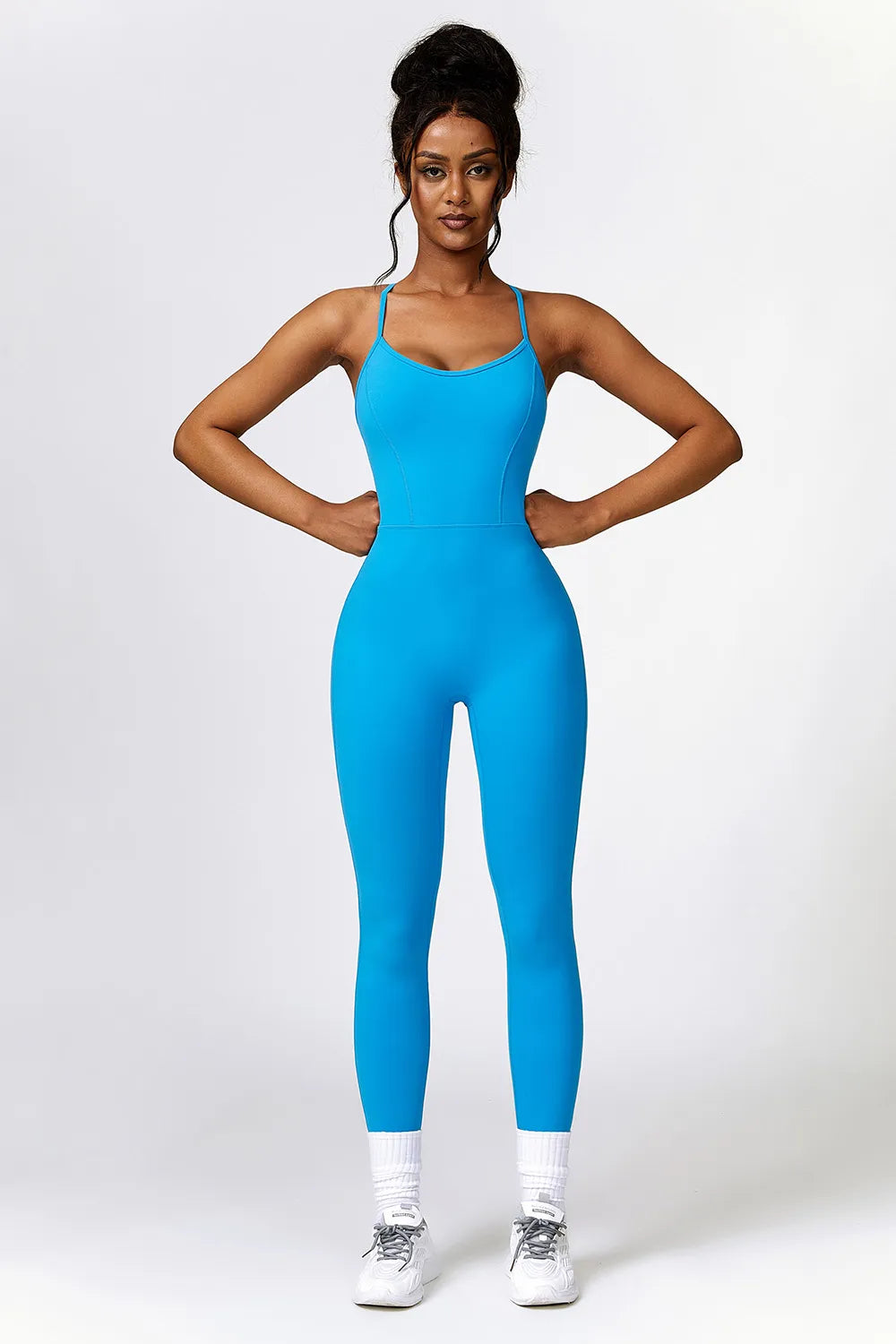 Basic Open Back Spaghetti Strap Active Jumpsuit